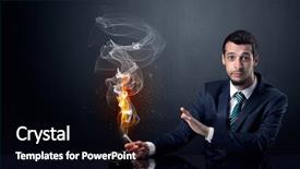  Presentation with resulting effect - Beautiful PPT theme featuring businessman smoking with inferno effect backdrop and a black colored foreground