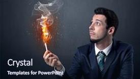  Presentation with effect - Slide deck enhanced with businessman smoking with inferno effect background and a wine colored foreground