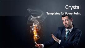  Presentation with albedo effect - Slides with businessman smoking with inferno effect background and a dark gray colored foreground