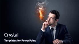  Presentation with strength effect - Audience pleasing PPT layouts consisting of businessman smoking with inferno effect backdrop and a wine colored foreground