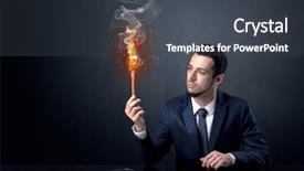  Presentation with smoking - Colorful theme enhanced with businessman smoking with inferno effect backdrop and a dark gray colored foreground