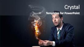  Presentation with albedo effect - Amazing PPT layouts having businessman smoking with inferno effect backdrop and a dark gray colored foreground