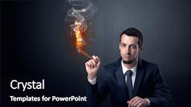  Presentation with smoking - Amazing slide deck having businessman smoking with inferno effect backdrop and a black colored foreground