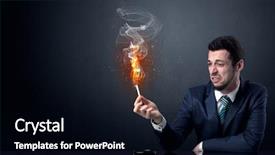  Presentation with dantes inferno - Presentation design featuring businessman smoking with inferno effect background and a black colored foreground