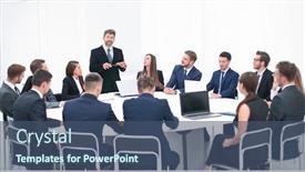  Presentation with speaking - Audience pleasing slides consisting of businessman-speaking-on-a-proposal backdrop and a ocean colored foreground