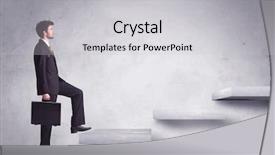  Presentation with stepping - Presentation with businessman stairs - business person stepping up background and a light gray colored foreground