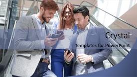  Presentation with tv screens noise on old - Audience pleasing PPT theme consisting of businessman stairs - group of young businessmen looking backdrop and a seafoam green colored foreground