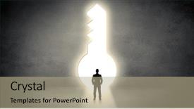  Presentation with keyhole - Theme enhanced with businessman standing alone in front background and a mint green colored foreground