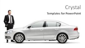  Presentation with silver - Slide set featuring businessman-standing-and-chacking background and a white colored foreground