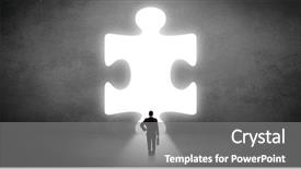  Presentation with puzzle - Amazing slides having businessman standing and looking backdrop and a  colored foreground