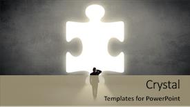  Presentation with last - Theme enhanced with businessman standing and looking background and a coral colored foreground