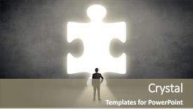  Presentation with last - Presentation design consisting of businessman standing and looking background and a coral colored foreground