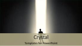  Presentation with end - Theme having businessman standing and seeing background and a mint green colored foreground