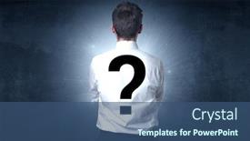  Presentation with questions - PPT layouts consisting of businessman-standing-and-thinking background and a ocean colored foreground