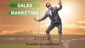  Presentation with crossroads - Presentation enhanced with businessman-standing-at-crossroads background and a coral colored foreground