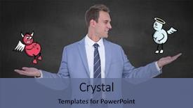  Presentation with digital image - Cool new PPT theme with businessman standing between the good backdrop and a ocean colored foreground