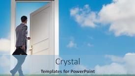  Presentation with future - Slide deck featuring businessman-standing-in-front background and a light blue colored foreground