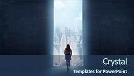  Presentation with gap - Theme enhanced with businessman standing in front background and a ocean colored foreground