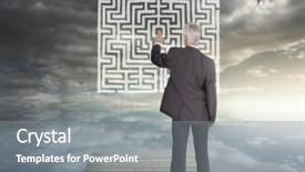  Presentation with solving - Slide deck with businessman standing on a bridge background and a gray colored foreground