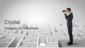  Presentation with future forward - Slides featuring businessman standing on maze background and a white colored foreground