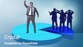  Presentation with abstract chart business - Slides consisting of businessman standing on pie chart background and a  colored foreground