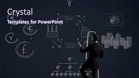  Presentation with schematic - Theme featuring businessman-standing-on-stepladder-schematic background and a wine colored foreground