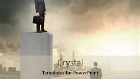  Presentation with bar - Amazing PPT theme having businessman-standing-on-top backdrop and a  colored foreground