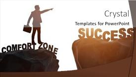 Presentation with cliff - Theme featuring businessman-standing-over-cliff background and a white colored foreground