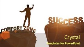  Presentation with cliff - PPT theme enhanced with businessman-standing-over-cliff background and a tawny brown colored foreground
