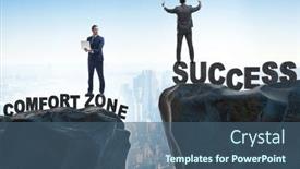  Presentation with cliff - PPT layouts featuring businessman-standing-over-cliff background and a ocean colored foreground