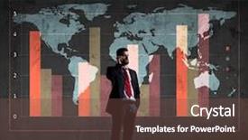  Presentation with globalization - PPT theme enhanced with businessman standing over diagram world map background business globalization worldwide concept background and a tawny brown colored foreground