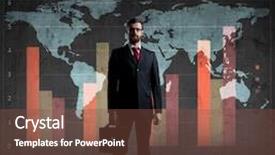  Presentation with diagram - Colorful theme enhanced with globalisasi - businessman standing over diagram world backdrop and a tawny brown colored foreground