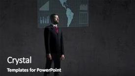  Presentation with globalization - Amazing slides having continous improvement - businessman standing over futuristic map backdrop and a dark gray colored foreground