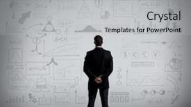  Presentation with schematic - PPT layouts having businessman standing over schematic background background and a light gray colored foreground