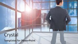  Presentation with server - Theme featuring hands on hips against server background and a light blue colored foreground