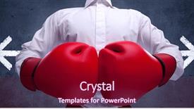  Presentation with boxing - Beautiful presentation featuring businessman standing with red boxing backdrop and a violet colored foreground