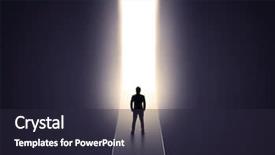  Presentation with tunnel - Cool new PPT theme with businessman stands in dark tunnel backdrop and a  colored foreground