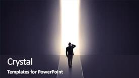  Presentation with tunnel - Audience pleasing PPT theme consisting of businessman stands in dark tunnel backdrop and a  colored foreground