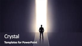  Presentation with tunnel - PPT layouts enhanced with businessman stands in dark tunnel background and a wine colored foreground