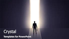  Presentation with end of tunnel - Audience pleasing PPT layouts consisting of businessman stands in dark tunnel backdrop and a wine colored foreground