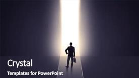  Presentation with tunnel - PPT theme having businessman stands in dark tunnel background and a  colored foreground