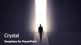  Presentation with tunnel - Colorful slide set enhanced with businessman stands in dark tunnel backdrop and a wine colored foreground