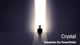  Presentation with tunnel - Beautiful PPT theme featuring businessman stands in dark tunnel backdrop and a wine colored foreground