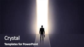  Presentation with tunnel - Amazing presentation theme having businessman stands in dark tunnel backdrop and a wine colored foreground