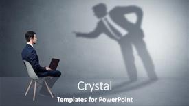  Presentation with shadow of a caravan - Colorful PPT theme enhanced with militer - businessman staying and offering stuffs backdrop and a gray colored foreground