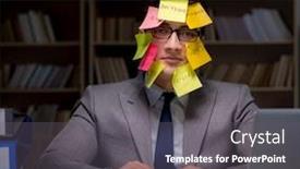  Presentation with out of africa sumatra - Cool new slide deck with businessman staying late to sort out priorities backdrop and a gray colored foreground