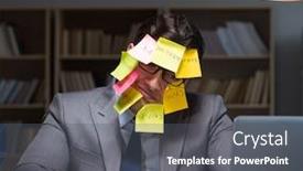  Presentation with jesus out of the tumb - Amazing slide deck having businessman-staying-late-to-sort backdrop and a gray colored foreground