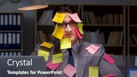  Presentation with stamp out domestic violence - PPT theme having businessman-staying-late-to-sort background and a tawny brown colored foreground