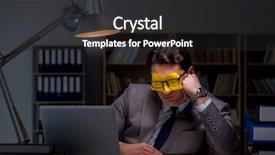  Presentation with diney inside out - Theme featuring businessman staying late to sort background and a  colored foreground