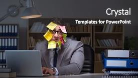  Presentation with best out waste - Amazing slides having businessman staying late to sort backdrop and a  colored foreground